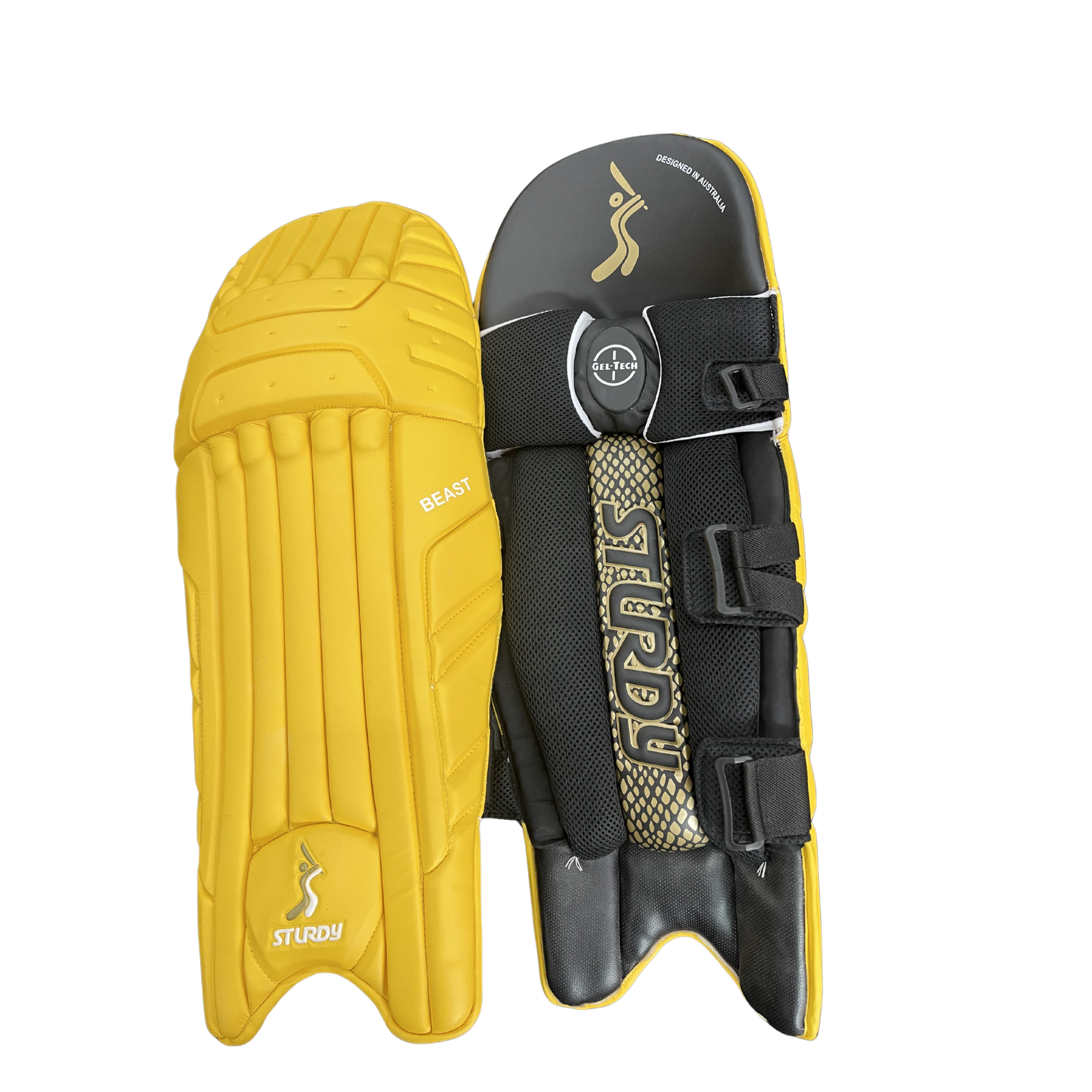 Sturdy Beast Coloured Cricket Batting Legguard - Adult Yellow