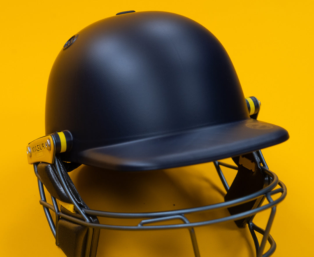 Masuri E Line Plus Titanium Grille Cricket Helmet (With Neck Guard) - Senior Navy