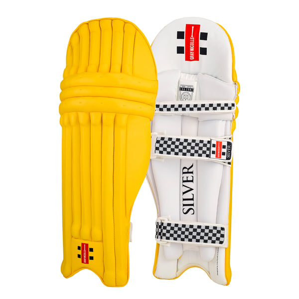 Gray Nicolls Silver Batting Legguard Yellow - Adult
