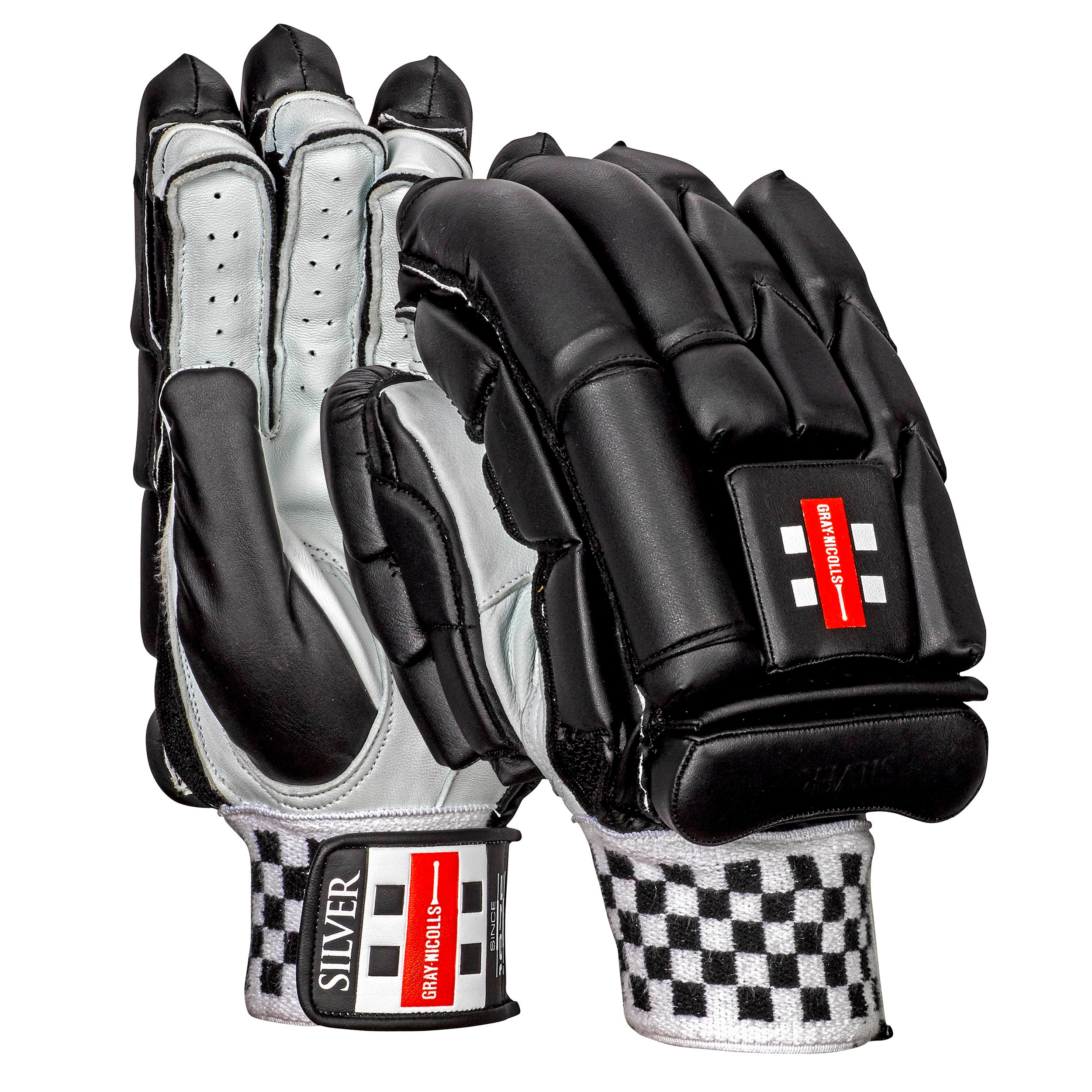 Gray Nicolls Silver Cricket Batting Gloves - Adult Black