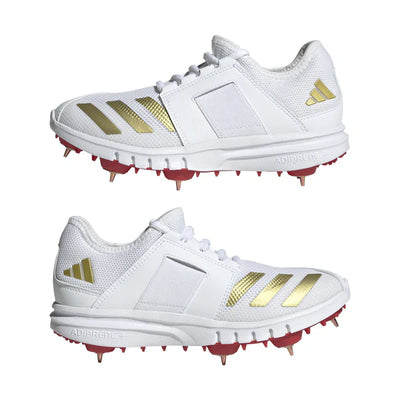 Adidas Howzat Full Spike Shoes - White Gold