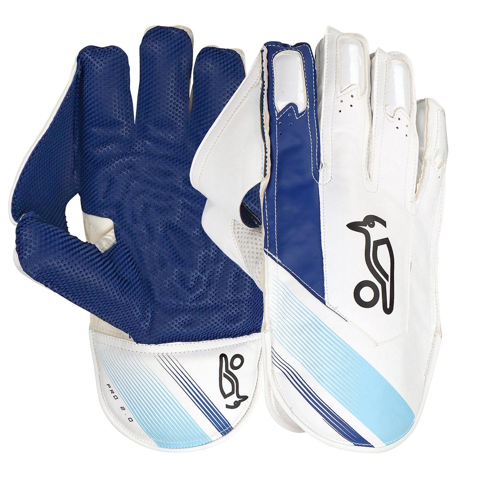 Kookaburra Pro 2.0 White / Blue Keeping Gloves - Youth