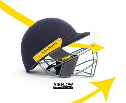 Masuri E Line Titanium Grille Cricket Helmet - Senior Navy