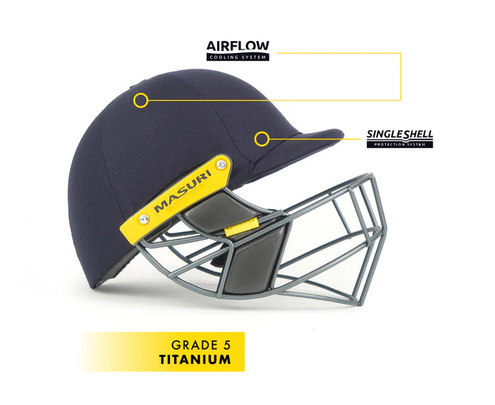 Masuri T Line Titanium Grille Cricket Helmet - Senior Green