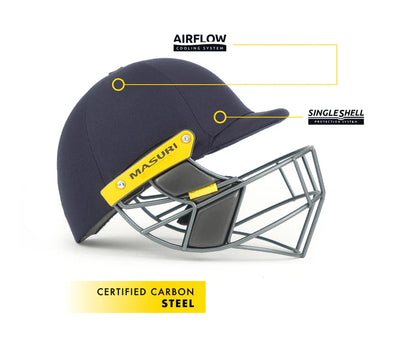 Masuri T Line Steel Grille Cricket Helmet - Senior Black