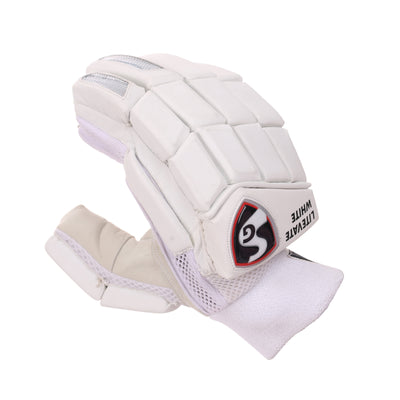 SG Litevate White Cricket Batting Gloves - Senior