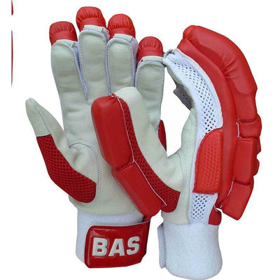 BAS Vintage Classic Batting Coloured Cricket Gloves - Adult Red