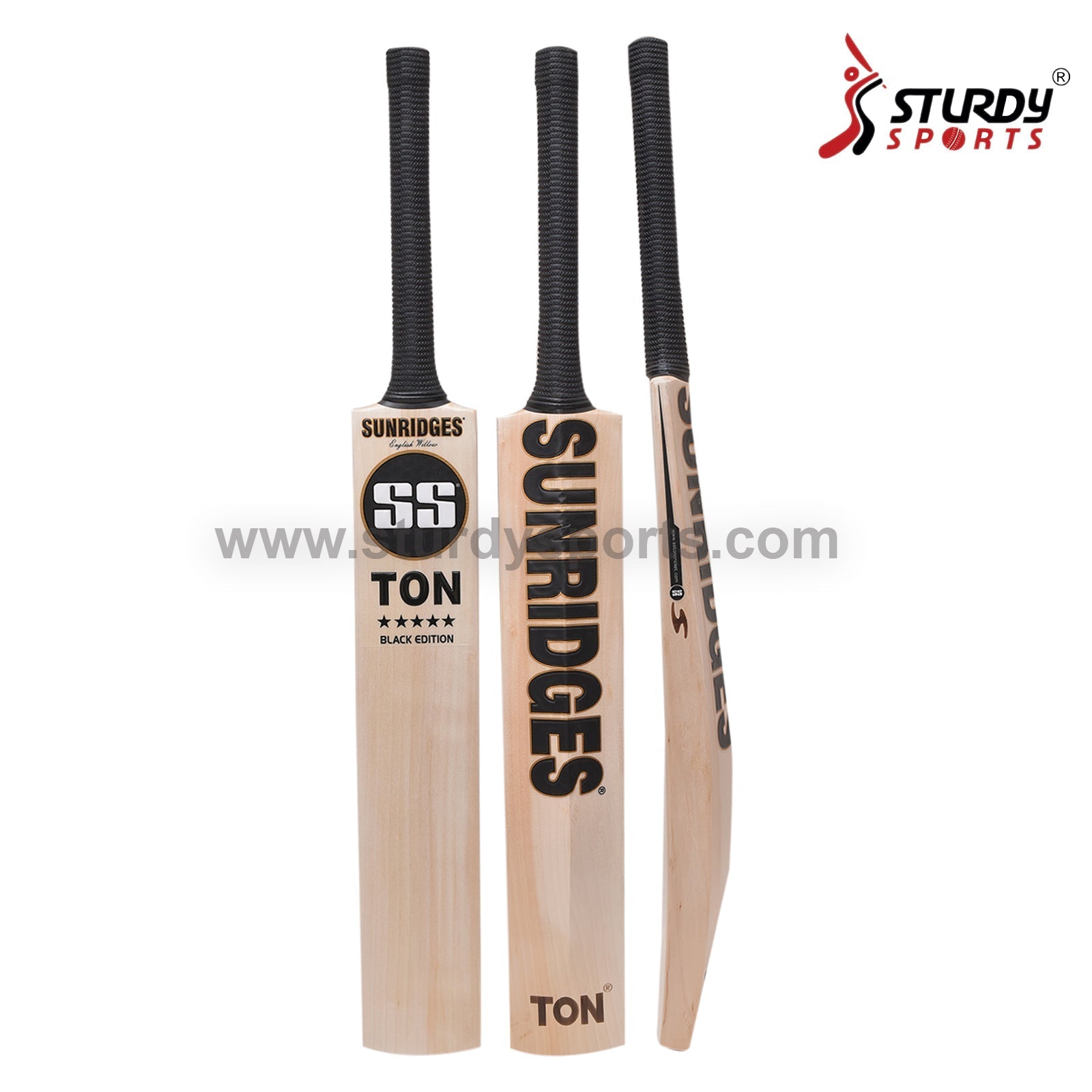 SS Ton Retro Range Black Edition Cricket Bat - Senior