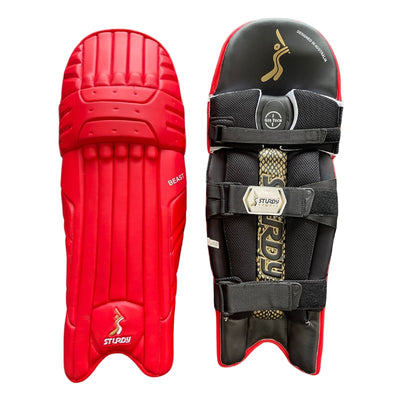 Sturdy Beast Coloured Batting Cricket Pads - Senior Red