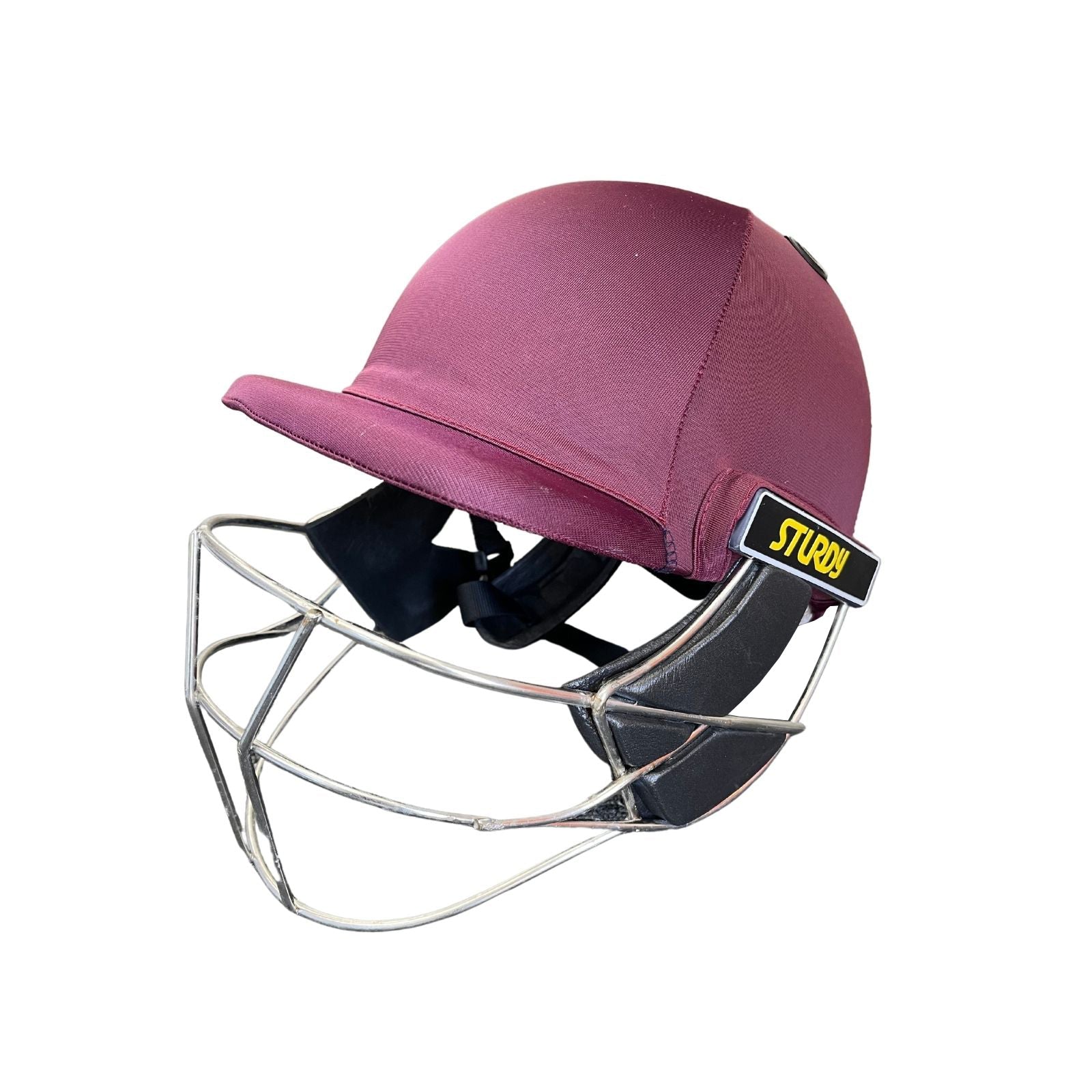 Sturdy Cheetah Maroon Steel Cricket Helmet - Senior
