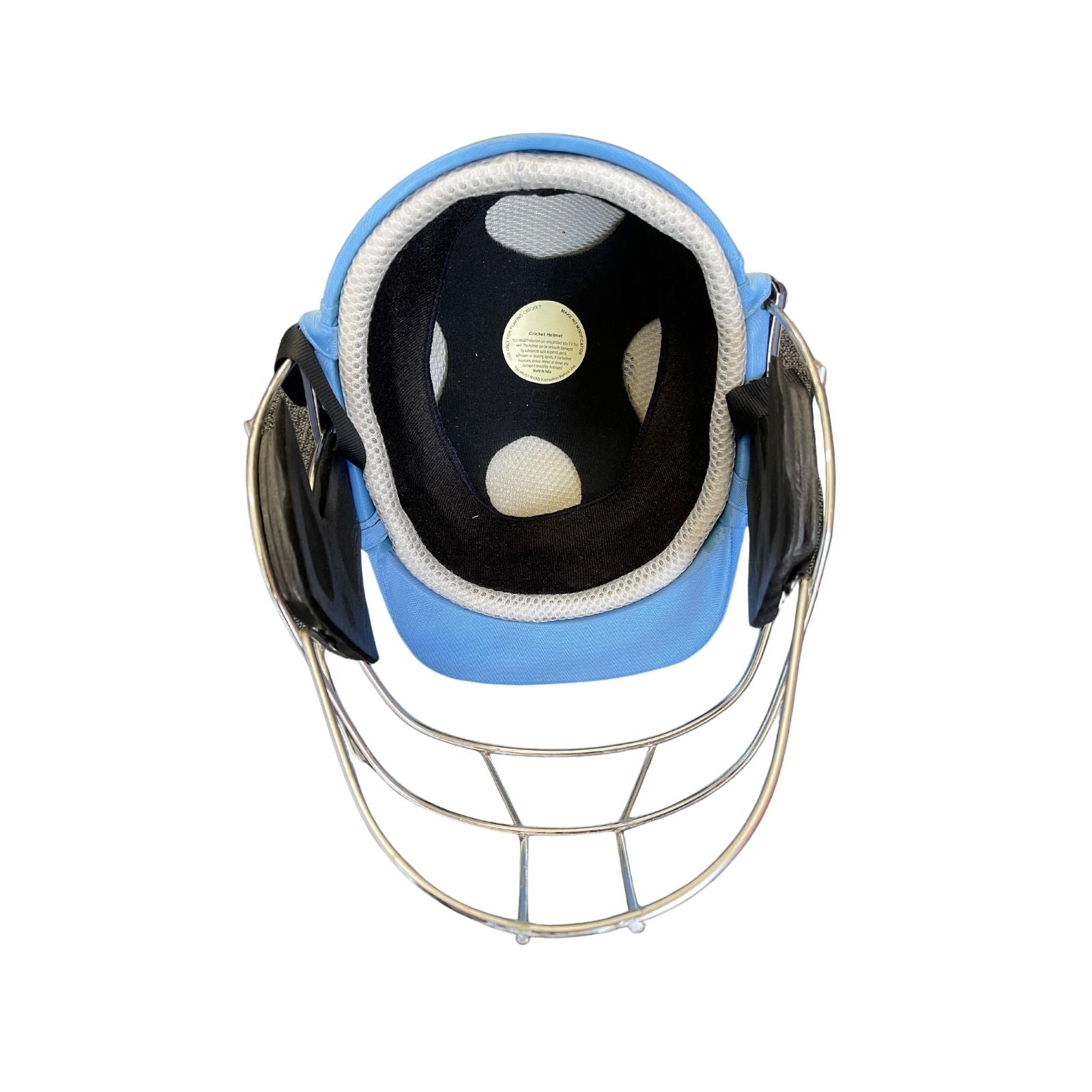 Sturdy Cheetah Sky Blue Steel Cricket Helmet - Senior