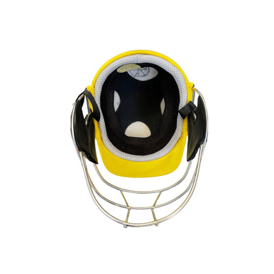 Sturdy Cheetah Yellow Steel Cricket Helmet - Youth