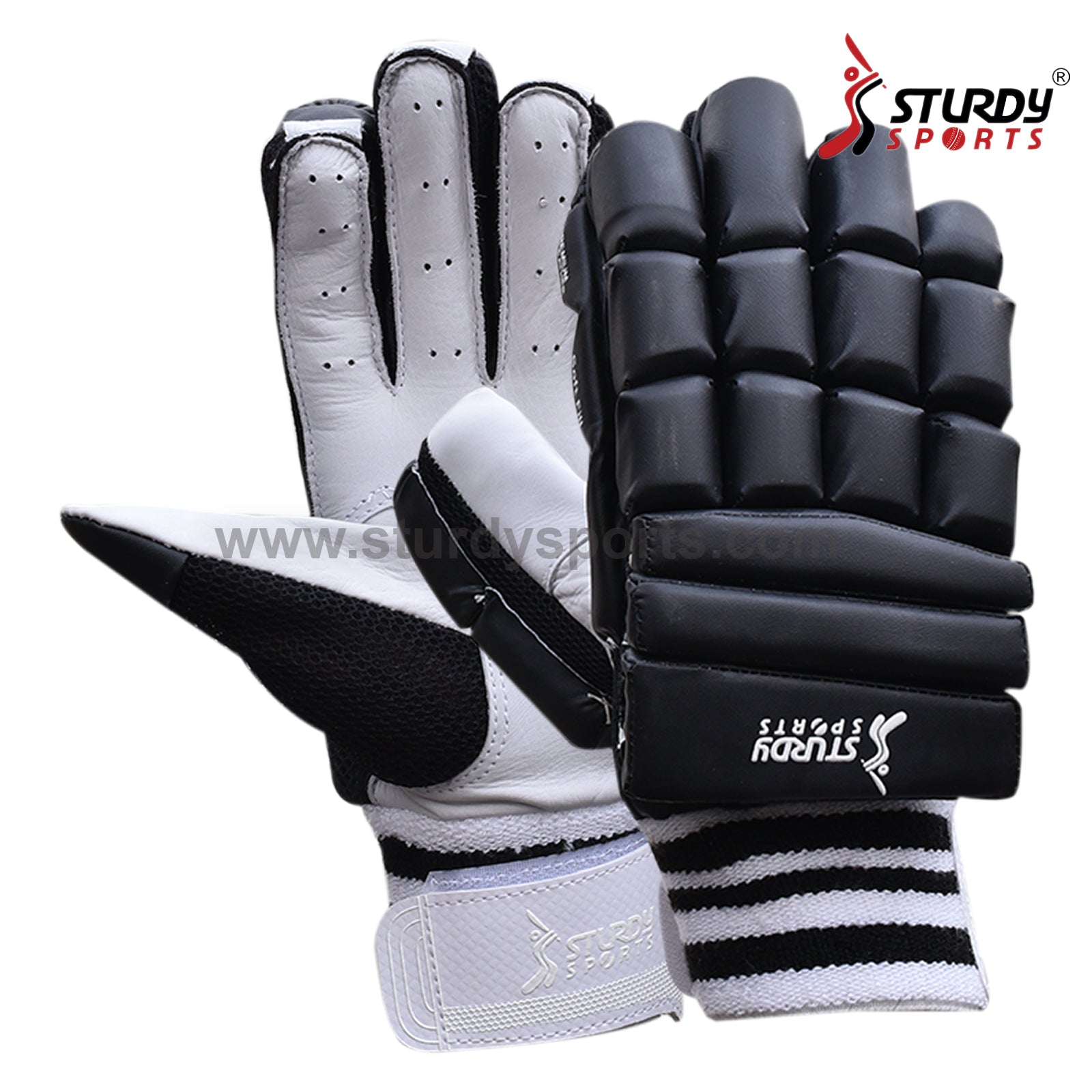 Sturdy Dragon Black Cricket Batting Gloves - Senior