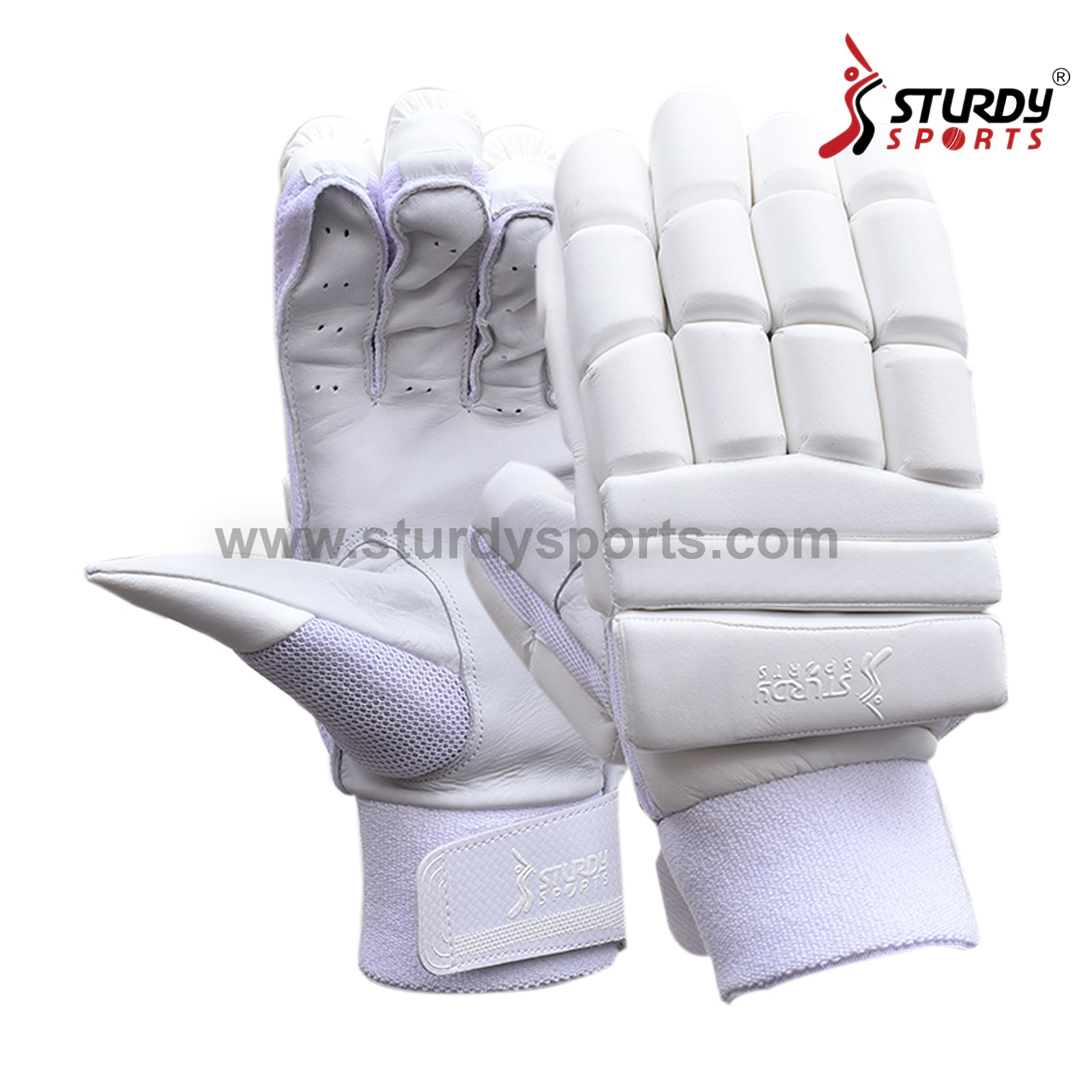 Sturdy Dragon Cricket Batting Gloves - Senior Pure White